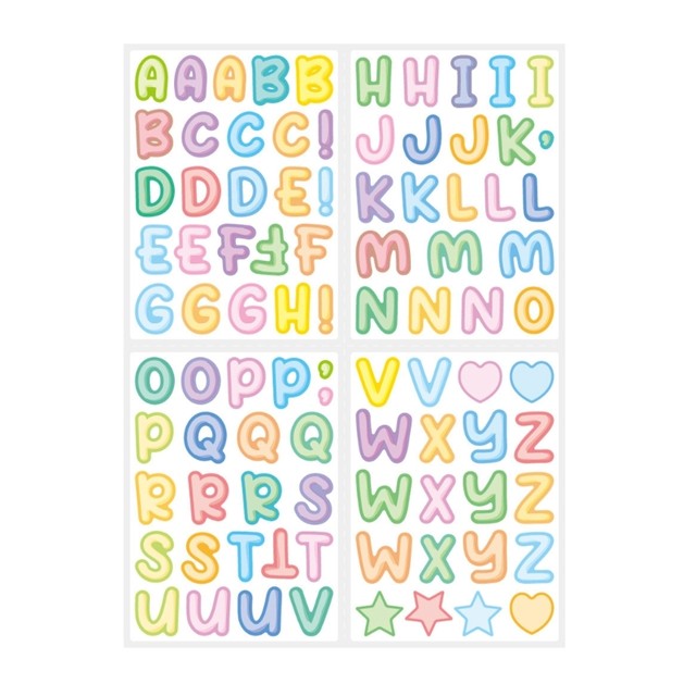 4 Sheets Alphabet-Stickers Self-Adhesive Letters Stickers-Alphabet Decals  Cartoon Letter Sticker for Mailbox Window - AliExpress